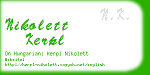 nikolett kerpl business card